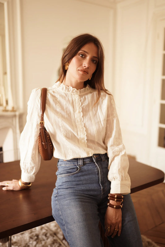Beige Detailed Blouse