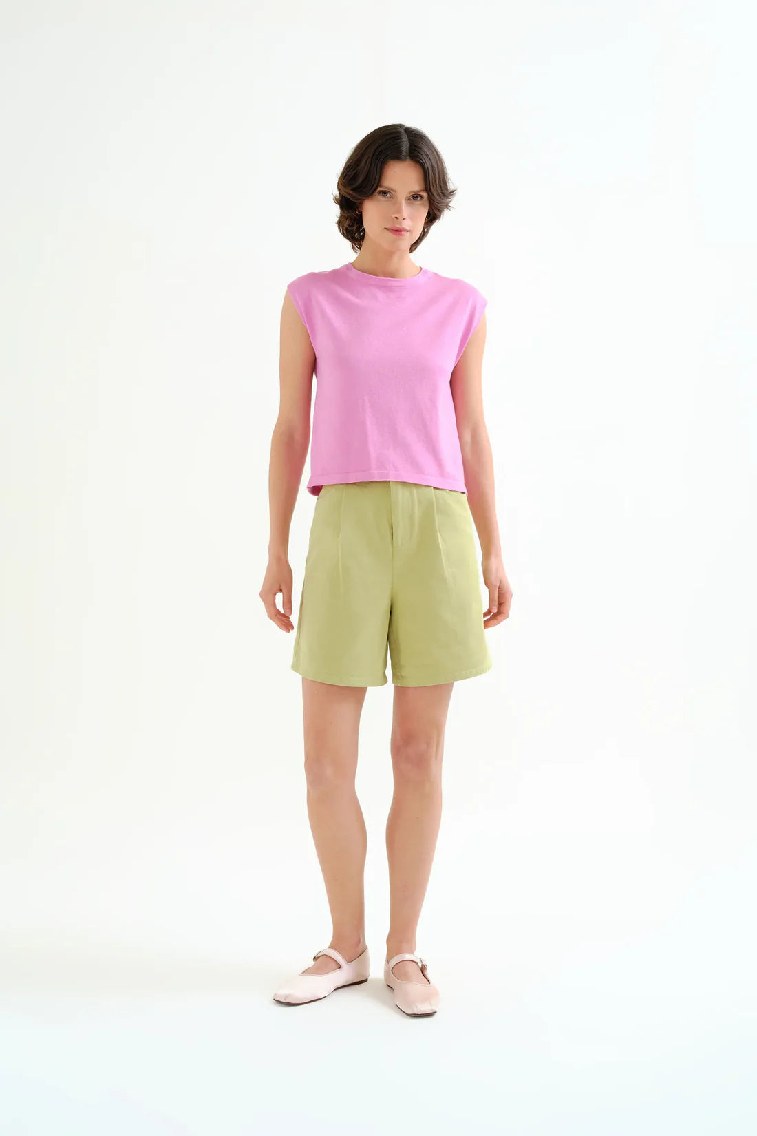 Green Shorts, 100% Cotton