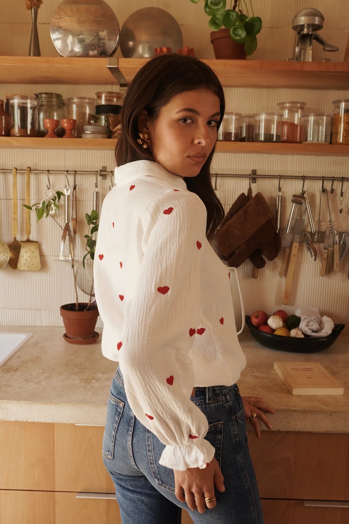 Heart Print Blouse