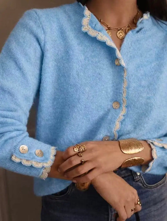 Blue Knitted Cardigan