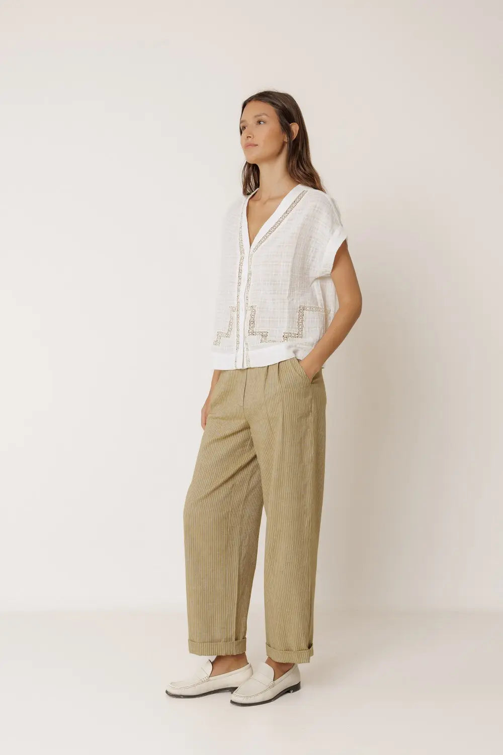 Inset-Lace Shirt